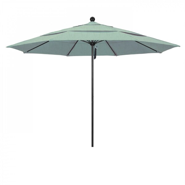 California Umbrella 11' Black Aluminum Market Patio Umbrella, Sunbrella Spa 194061333297 - main